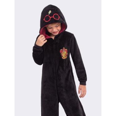 Imagem de Macacão com Capuz Harry Potter Grifinória - Veggi, Preto, 12, Unissex