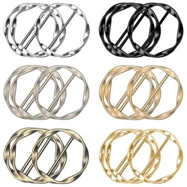 Imagem de 18 peças de clipes de gravata para camisa, para mulheres, cachecol de seda, anel, fivela, anel, clipe de fivela de metal para chapéu, cinto, cachecóis, Medium, Metal, Sem Pedra Preciosa
