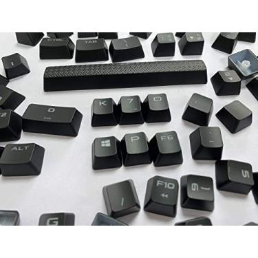 Imagem de Teclas de reposição LUO para teclado mecânico de jogos, adequado para Corsair K70 e K65, 104 teclas em PBT preto