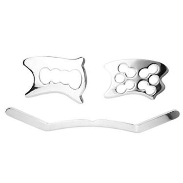 Imagem de Ferramentas de Massagem de Aço Inoxidável, 3 Unidades/Conjunto de Ferramentas de Raspagem de Aço Inoxidável, Placa de Raspagem Gua Sha, Ferramentas de Massagem Corporal, Com