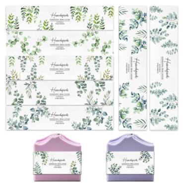 Imagem de PH PandaHall 90 peças de embalagens de sabão de folhas de aquarela, 9 estilos de etiquetas de sabão de ramo de plantas, embalagem de sabonete, papel artesanal, mangas de sabão para sabonete caseiro,