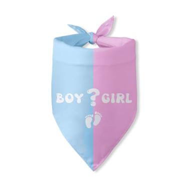 Imagem de Presente para meninos ou meninas, ideias para revelação de gênero, bandana de cachorro, anúncio de bebê, adereços de foto, acessórios para cachecol de cachorro, ele ou ela, decorações de festa para