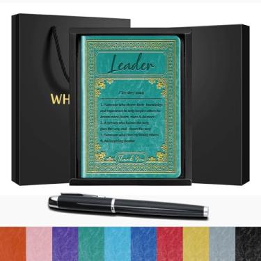 Imagem de Leader Gift Leader Definition Leather Journal Mentor Gift Boss Gift Leader Appreciation Gift Leadership Writing Diary (Leader-Green)