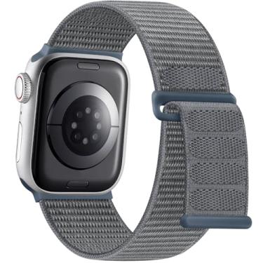 Imagem de Getino Pulseiras de nylon compatíveis com Apple Watch séries 11, 10, 9, 8, 7, 6, 5, 4 e 3 de 42 mm, 44 mm, 45 mm, 46 mm, 49 mm, 38 mm, 40 mm, 41 mm, SE, Ultra 2 1, cinza escuro