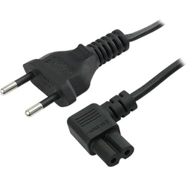 Imagem de Cabo De Força Energia Bipolar 90º Tv Smart Ps3 Ps4 Impressora Notebook 110v/220v Tipo L 90 Graus Alimentação Rádio Eletrico Dois Pinos Pontos Universal 10 amperes 1,5 Metros