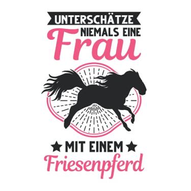Imagem de Friesenpferd Notizbuch: Friesenpferd Frau Friesen Pferd Geschenk / 6x9 Zoll / 120 karierte Seiten Seiten