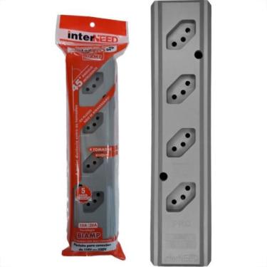 Imagem de Tomada Barra Interneed 2P+T. Cinza 20A. Quadrupla - Pro45