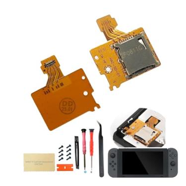 Imagem de [two set pack] for Switch SD Card Reader Slot Replacement TF Card Slot for Nintendo Switch HAC-001 NS Console with Back Cover Screws [not fit for Switch lite,not fit for Switch OLED version]