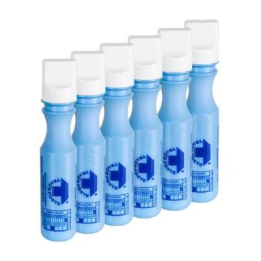 Imagem de Kit 6 Marcador Industrial 2Mm 60Ml Lwb0700  - Traço Forte, Azul