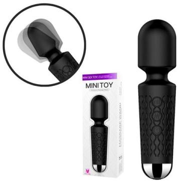 Imagem de Vibrador Varinha Mágica com 20 Vibrações e 8 Níveis de Velocidade Pret
