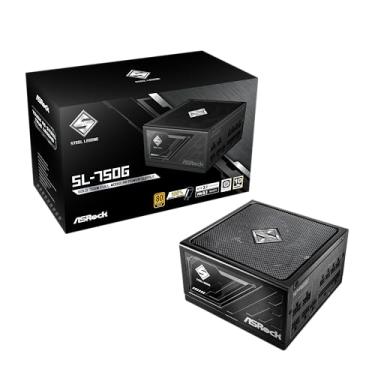 Imagem de ASRock Fonte De Alimentação Steel Legend Sl-750G 750W Atx3.1 Icool Full Modular 135 Mm Fdb Fan 80 Plus Gold Cybenetics Platinum Pcie5.1 12V-2X6 Cabo Capacitor Japonês 5V Boost