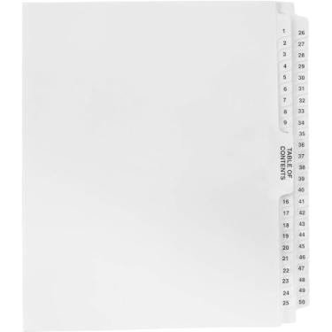 Imagem de Divisórias numeradas 1-50