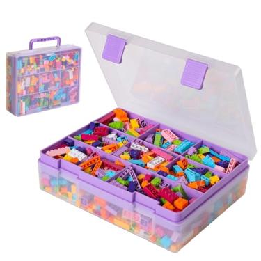 Imagem de Douorgan Organizador de brinquedos para caixas organizadoras empilháveis da Lego, caixa organizadora portátil, caixa de armazenamento de plástico, para fazer pulseiras de contas, joias faça você