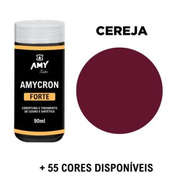 Imagem de Tinta para Couro 90ml Amycron Forte, Cereja