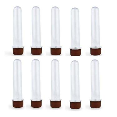 Imagem de Kit 30 Tubetes Marrom 12Cm Acrílico Para Personalizar Festa