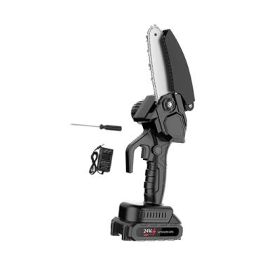 Imagem de Baoblaze Máquina de serrar a corrente portátil de madeira cortador de madeira pequena corrente elétrica serra tesouras de poda para pátio de remoção de árvores