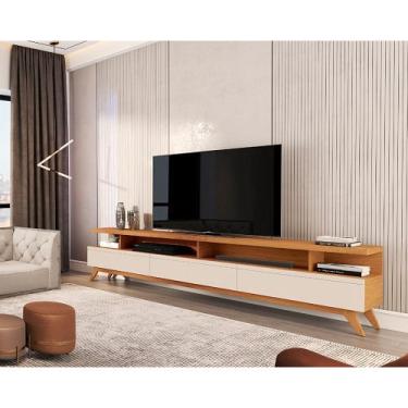 Imagem de Rack Para TV Até 85 Polegadas 2.2 Wood Nature/Off White – jlar Móveis
