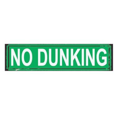 Imagem de Placa sem Dunking - Cesta de basquete para piscina, placa de nome de metal rústico ou placa de nome de porta, decoração de parede, pub bar, placa de metal em lata, verde, 40,6 x 10,2 cm