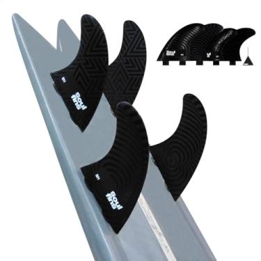 Imagem de Quilhas Surf Quadriquilhas Rígidas Jogo Sf1 Soulfins Preto 4 Quilhas Laterais Shortboard Fish Pranchas de Surf Longboard Sup + Chavinha de Quilha - Quilha Rígidas Surf (Preto)