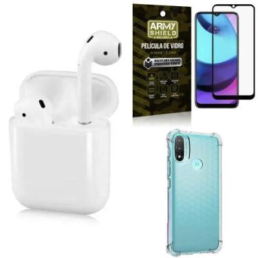 Imagem de Fone Bluetooth Ly-122 Moto E20 + Capinha + Película 3D - Armyshield