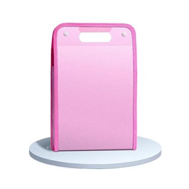 Imagem de Pastas de Arquivo Pasta portátil A4 de grande capacidade, organizador de 13 camadas, bolsa de arquivo vertical com fecho de pressão, pasta de plástico multicamadas Organizador de Arquivos(Pink)