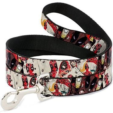 Imagem de Buckle-Down Coleira para animais de estimação - tiro/alvos do Deadpool - 1,27 m de comprimento - 1,27 cm (1/2") de largura