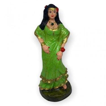 Imagem de Escultura Cigana Verde Clara 15 cm em Resina - Lua Mística - 100% Orig