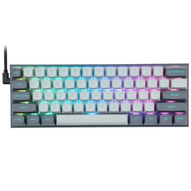 Imagem de E-YOOSO Teclado para jogos Hz-61 com acionamento rápido, interruptores magnéticos e acionamento ajustável – Teclado mecânico compacto de 61 teclas • Tecla PBT • RGB retroiluminado cinza