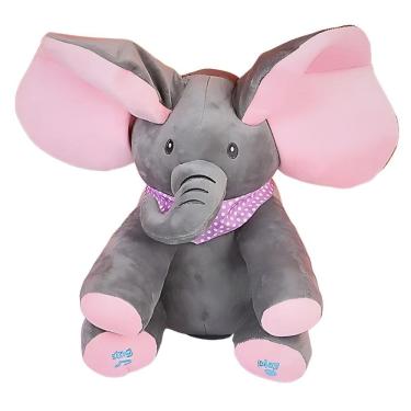 Imagem de Pelúcia Elefante Animado Musical Peek A Boo Te Achei Castela