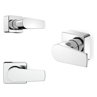 Imagem de Kit Com 3 Acabamento De Registro Base Docol 1/2, 3/4, 1 Noronha Celite Cromado