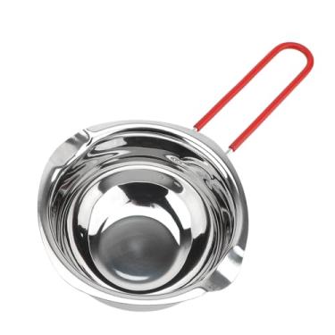 Imagem de Pote de Derretimento de Chocolate, 500 Ml de Aço Inoxidável Baking Tigela Com Bicos Duplos e Alças Frias para a Fabricação de Vela de Manteiga de Queijo Doce