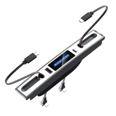Imagem de MOWLICAS 2 Hubs De Carregamento Usb C Para Tesla (Branco), Carregador Rápido Retrátil 27 W Iphone 15, Acessórios Necessários O Modelo 3/Y (2025-2021), Mas Não Compatíveis Com Highland Ou Juniper, Pr