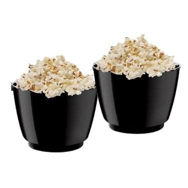 Imagem de Pipoqueira pote de plastico Tigela Batedeira Bolos Massa preta 1,5L(02 Unidades)