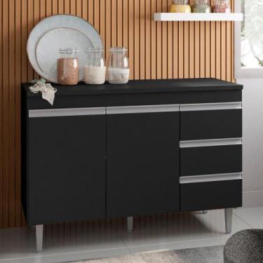 Imagem de Bancada Tamires 1,2 Preto sem Tampo - CASA H