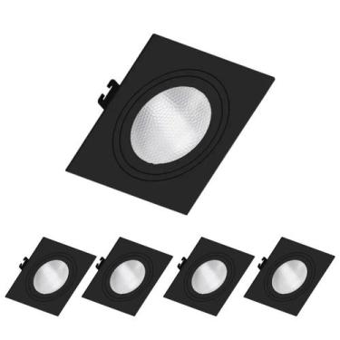 Imagem de 5 Spot Embutido Quadrado Face Plana Par30 E27 Save Energy