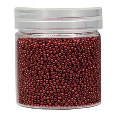 Imagem de Bala&Fillic Contas de sementes de cor de café foscas quase uniformes de tamanho redondo de 2 mm, cerca de 10.000 peças/110 gramas na caixa, 12/0 pequenas contas de semente de vidro para fabricação de