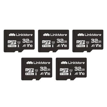 Imagem de LinkMore XV11 Pacote com 5 cartões de memória flash MicroSD de 32 GB, cartão micro SDHC, A1, UHS-I, U1, V10, Classe 10, velocidade de leitura de até 90 MB/s, adaptador SD incluído