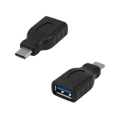 Imagem de Adaptador Otg Usb-c Tipo- Type-c Macho X Usb 3.0 Fêmea - 5+