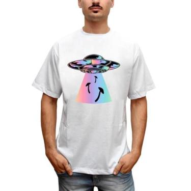 Imagem de Camiseta Masculina Alien Cogumelo Et Rave - Bella Store, Branco, GG, H
