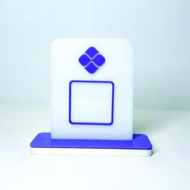 Imagem de Placa em acrilico para qr code de pix cor branco com lilas - CRIATIVA 