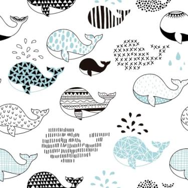 Imagem de Papel de Parede Adesivo Infantil Baleia Lavável Menina 10m