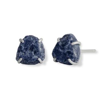 Imagem de Brinco Tarraxa Sodalita - Cristal Natural, Prata 925