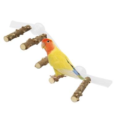 Imagem de Poleiro para Aves | Estação De Brincadeiras Para Calopsita,Poleiro Multifuncional Com Ventosas para Gaiola de Papagaio, Periquito, Calopsita e Caturra
