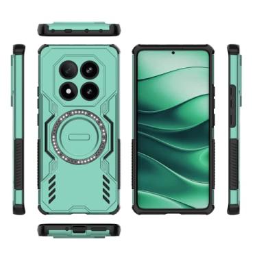 Imagem de Capa compatível com Xiaomi Redmi Note 14 Pro 5G, compatível com Xiaomi Poco X7 5G 24095PCADG 24095PCADI dissipação legal anti-queda capas de celular verde