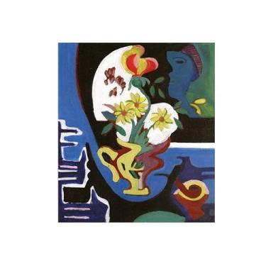 Imagem de Natureza Morta Quadro Parede em Tela-Famosas Pinturas para Sala de Jantar-Flores-Decoração Cozinha Vintage 20x25cm Sem Moldura