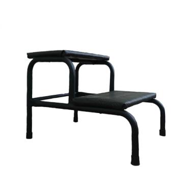 Imagem de Escadinha 2 Degraus Multiuso Maca Piso Antiderrapante Estética Tatuagem Depilação Aço