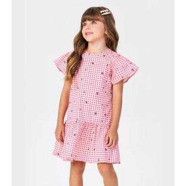 Imagem de Vestido Popeline Estampado Trick Nick Rosa, 2, Rosa