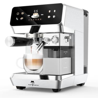 Imagem de MAttinata Máquina de cappuccino, máquina de café expresso com espumador de leite automático, máquina de café expresso de aço inoxidável com 20 bar, cafeteira com tela sensível ao toque para casa
