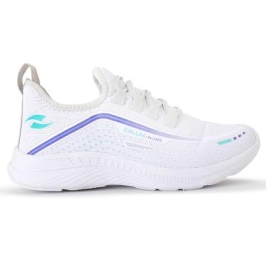 Imagem de Tênis Academia Confortável Macio Leve Corrida Kalum Valente Feminino Masculino (BRANCO ROXO, BR, Adulto, Numérico, 36)