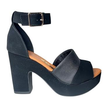 Imagem de Sandália Plataforma Solanas Salto Alto Meia Pata (Preto, BR, Adulto, Numérico, 36)